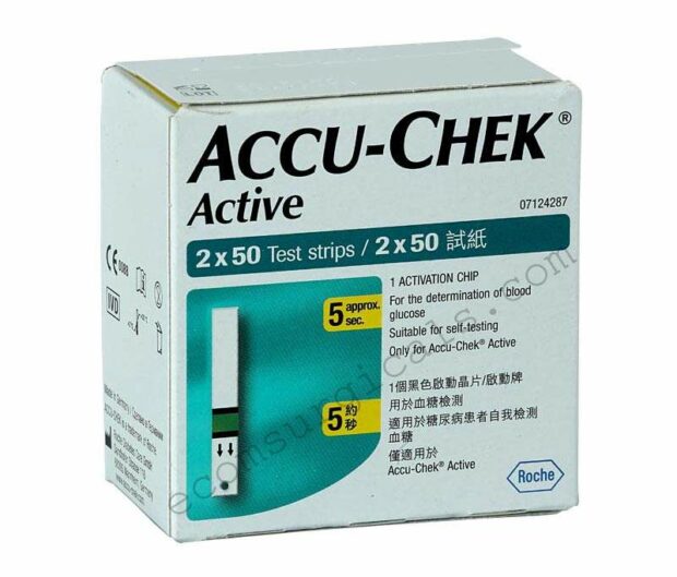 Accu Chek Active Strips 100's Pack