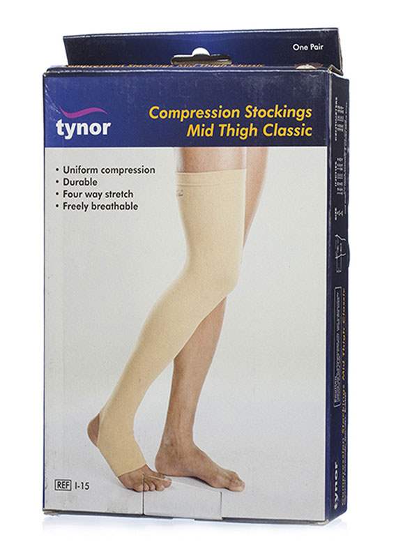 Tynor Compression Stockings Mid Thigh Classic - One Pair